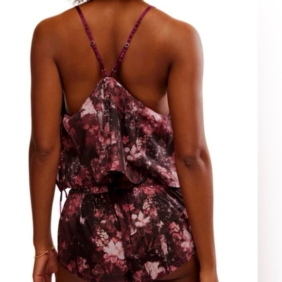 Free People Intimately Night Garden Combo Pajama Set Floral Top & Shorts NWT XL - Picture 3 of 9